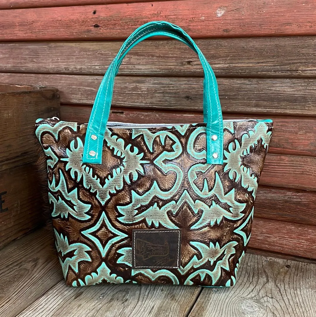 030 Feed Bag - Dark Brindle w/ Turquoise Laredo