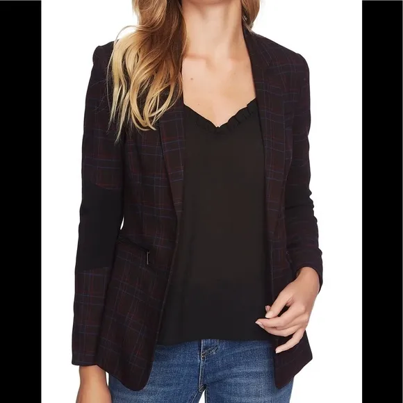 1. State Glen Plaid One-Button Blazer