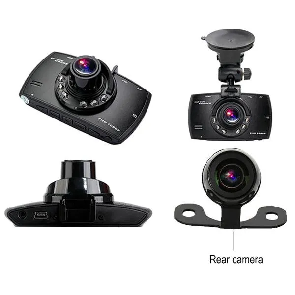 1080P Full HD Car DVR System With Front and Rear Camera