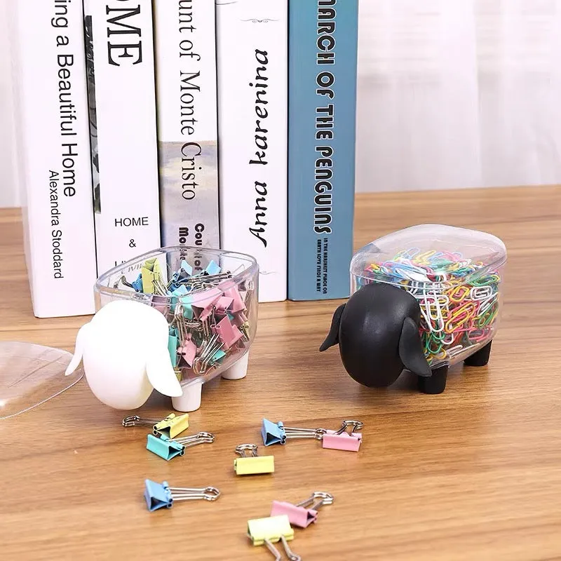2 Piece Set Cute Sheep Shape Plastic Cotton Swab Toothpick Storage Box