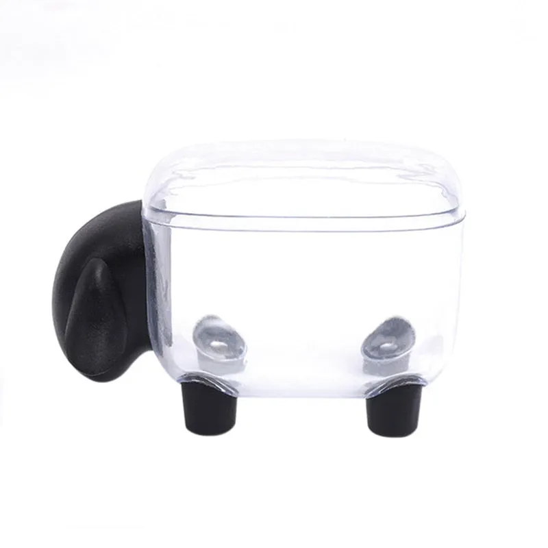 2 Piece Set Cute Sheep Shape Plastic Cotton Swab Toothpick Storage Box