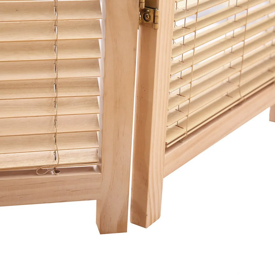 3 Panel Free Standing Foldable  Room Divider Privacy Screen Wood Frame