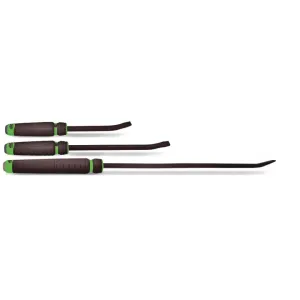 3-PC. Comfort-Handle Curved Head Pry Bar Set - Green