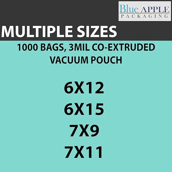 6X15 inches Vacuum Seal Bags for Food Packaging 3 Mil Co-Extruded