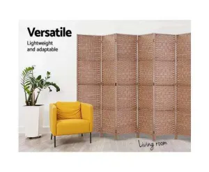 8 Panel Room Divider Screen Privacy Rattan Timber Foldable Dividers Stand Hand Woven
