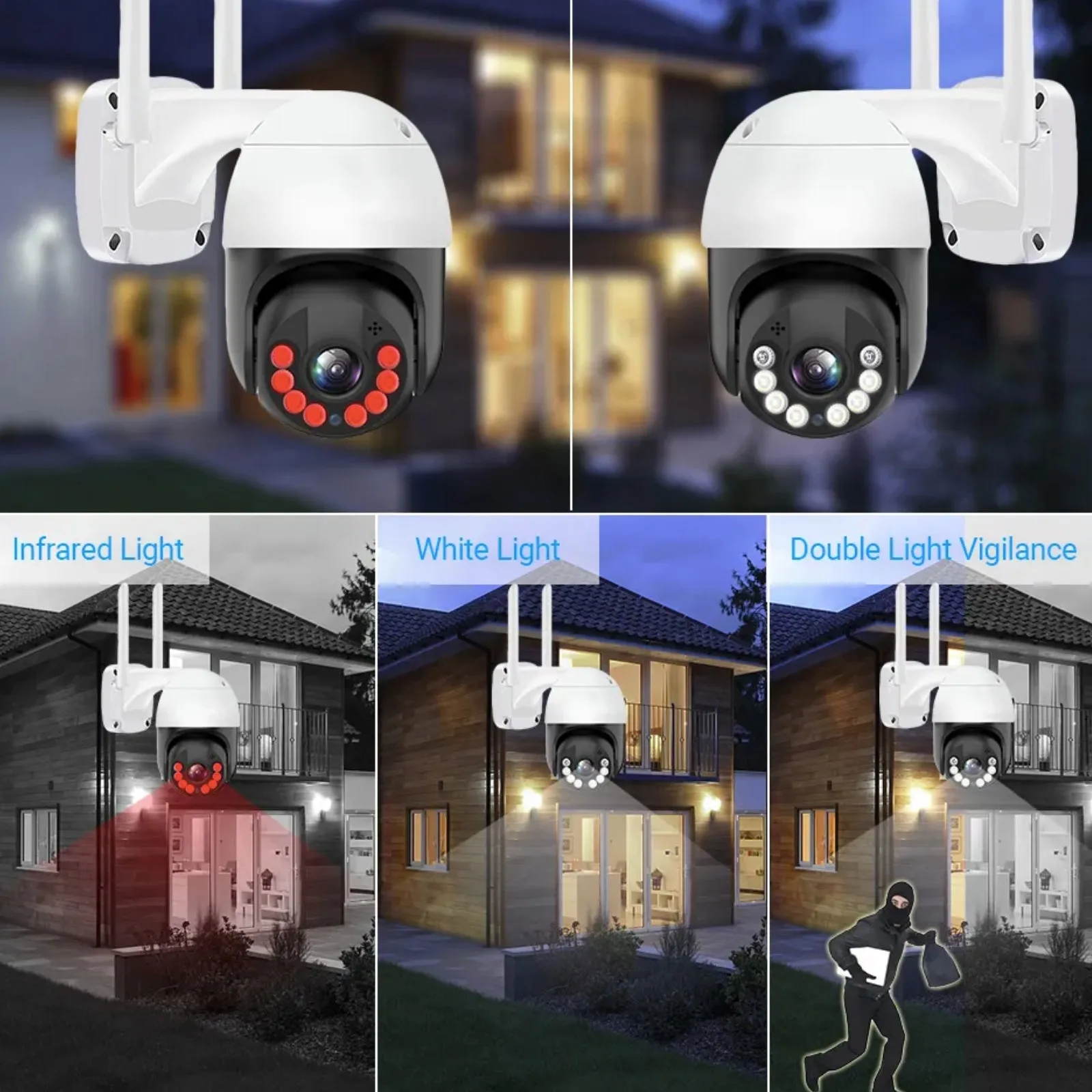 8MP Ai Human Track PTZ Camera Ultra HD Day / Night Vision H.265 Video Recorder
