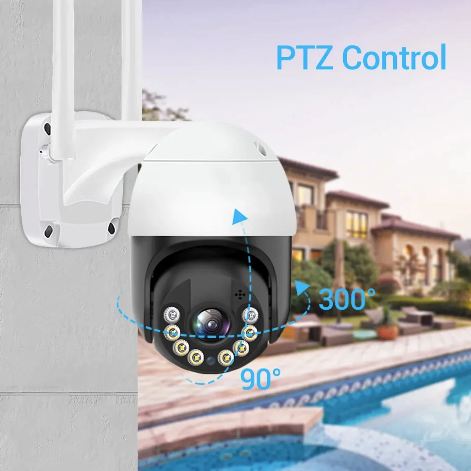 8MP Ai Human Track PTZ Camera Ultra HD Day / Night Vision H.265 Video Recorder