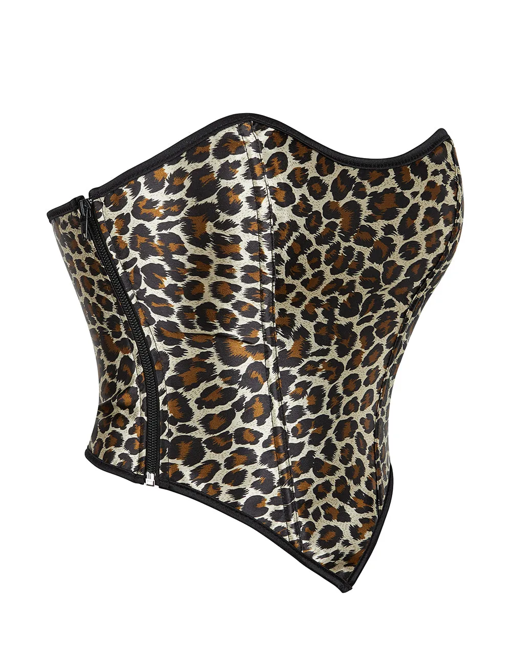 9 Pieces Plastic Bones Leopard Print Off Shoulder Palace Style Zippered Corset Egypt