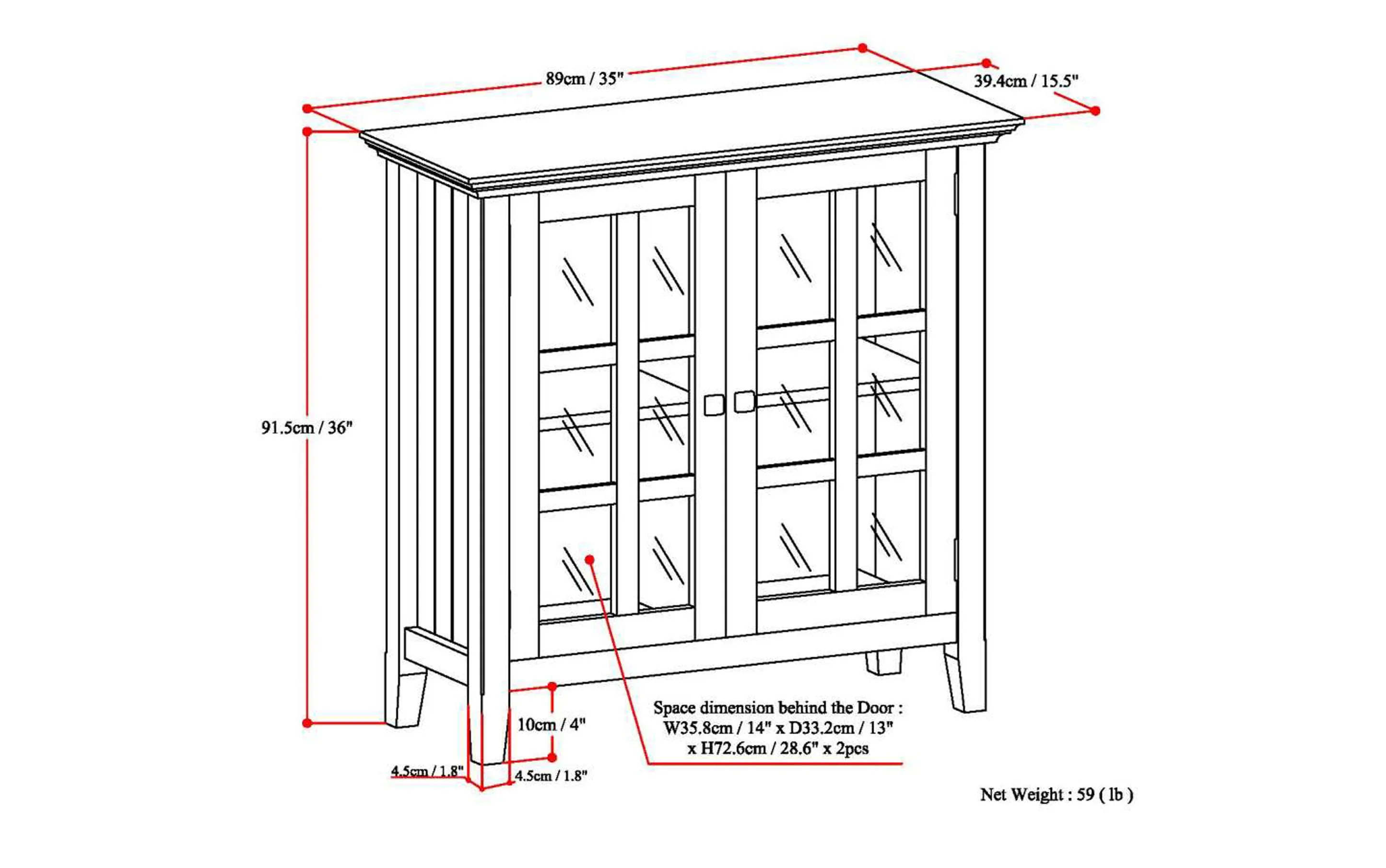 Acadian Low Storage Cabinet