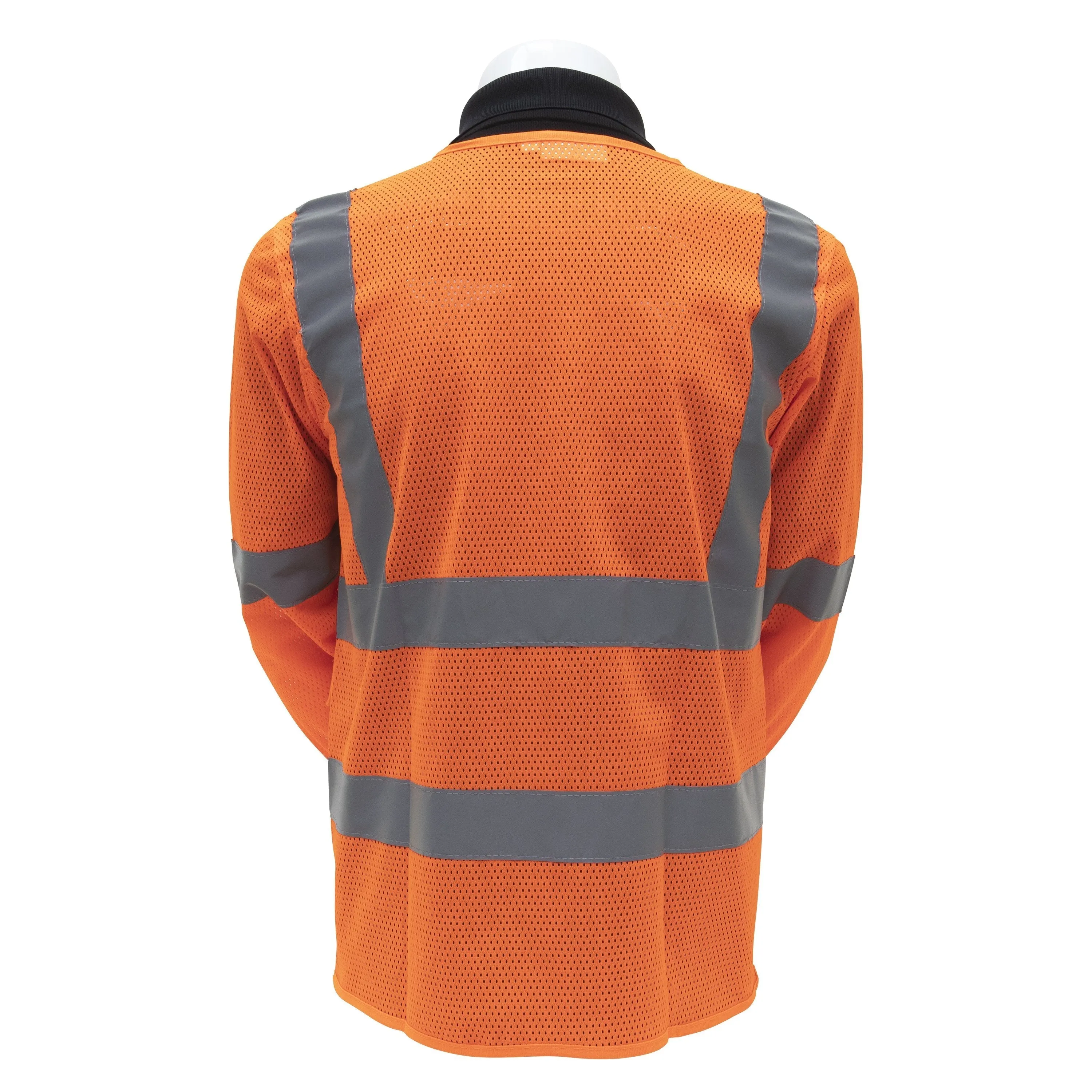 Al-Gard SVPC2OBLS Safety Vest Class 2 Reflective Orange Mesh Type w/ Sleeve Zip Closure & 4 Pocket