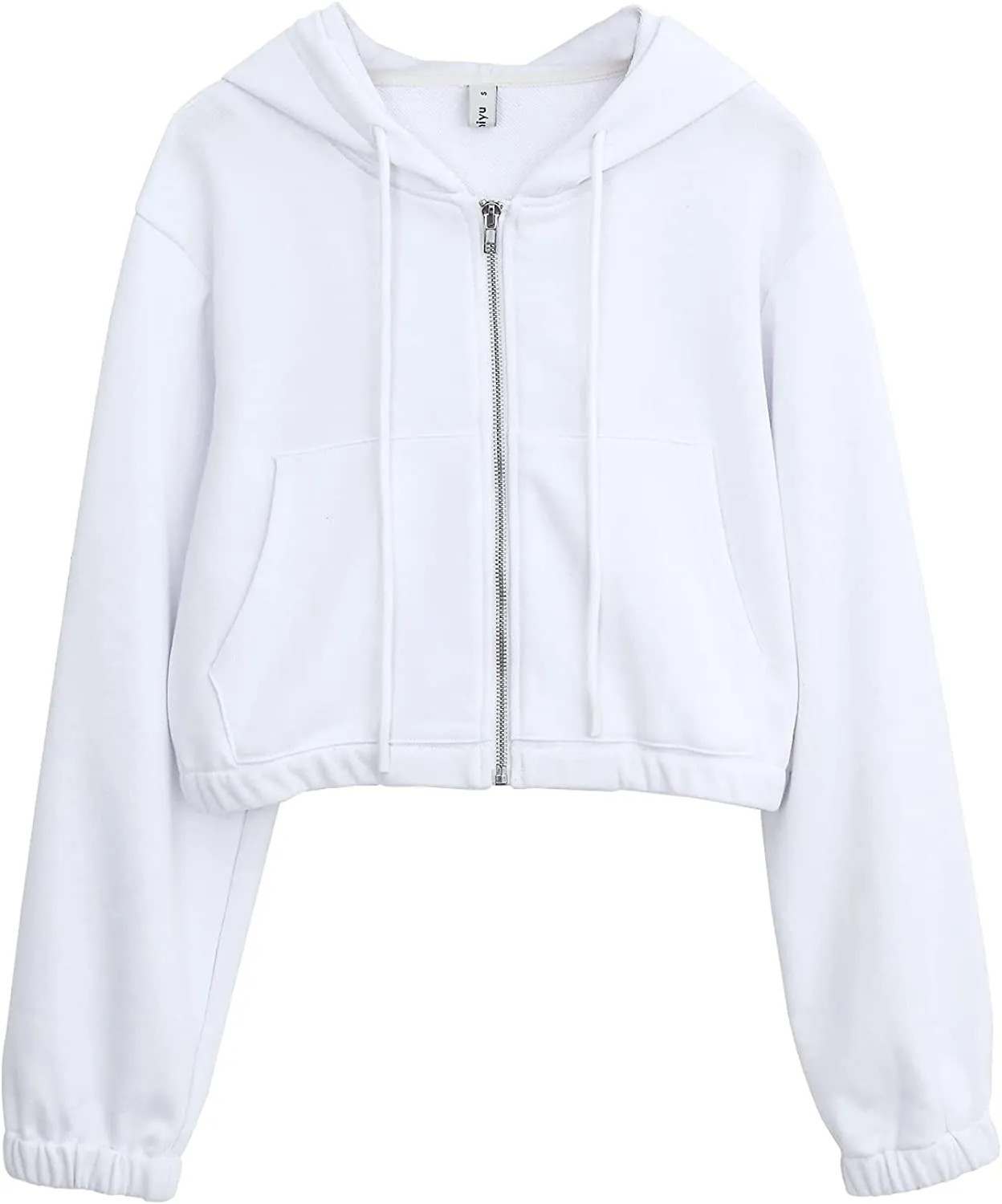Amazhiyu Women’s Cropped Zip up Hoodie with Pockets