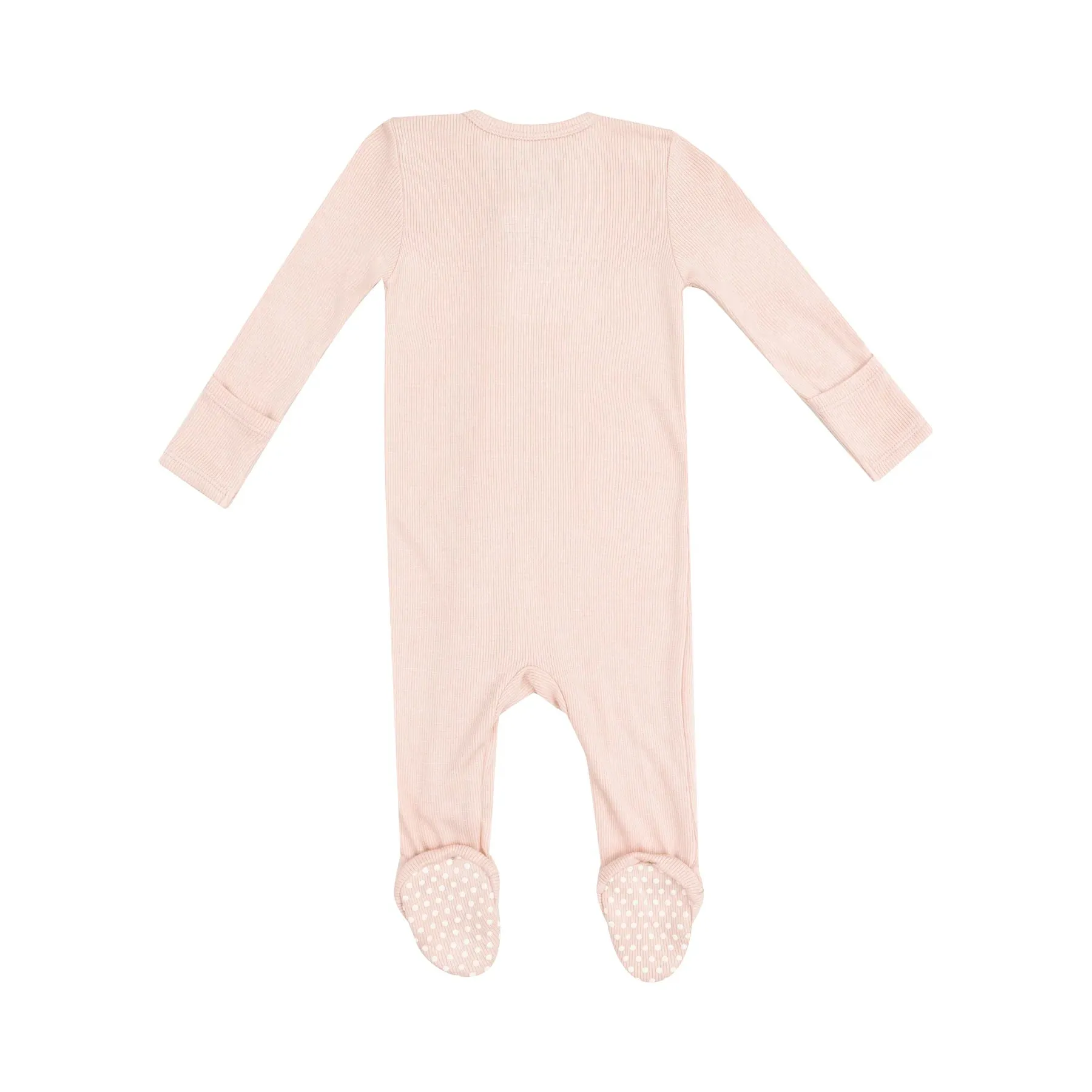 Angel Dear-  2 Way Zipper Footie - Solid Rose Smoke Ribbed
