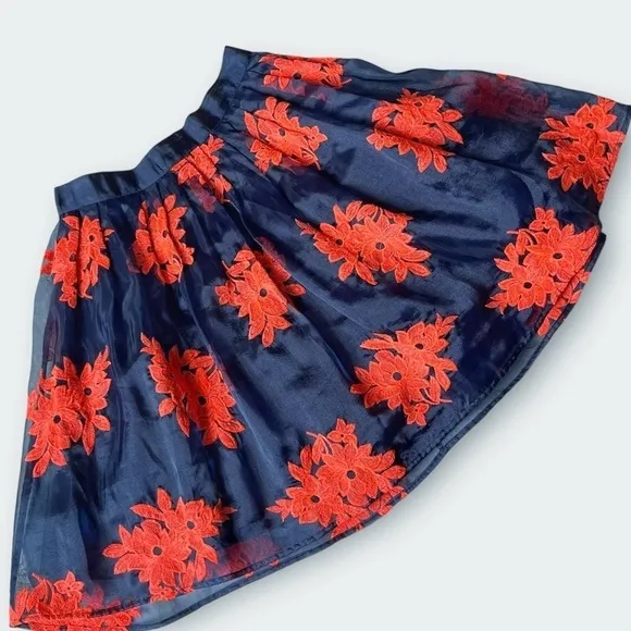 Anthro Maeve Pome Blossom Tule Skirt Full Embroidered Floral Balletcore 2