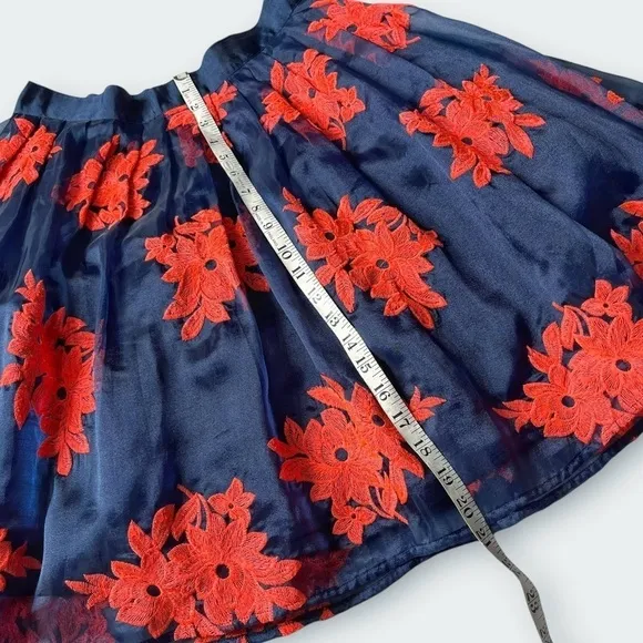 Anthro Maeve Pome Blossom Tule Skirt Full Embroidered Floral Balletcore 2