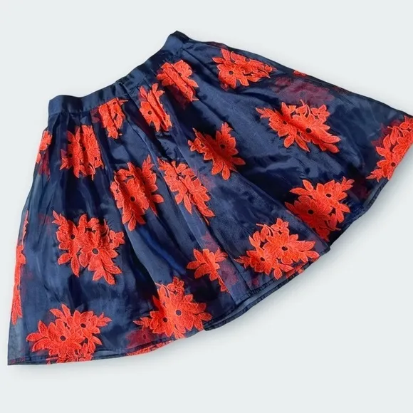 Anthro Maeve Pome Blossom Tule Skirt Full Embroidered Floral Balletcore 2