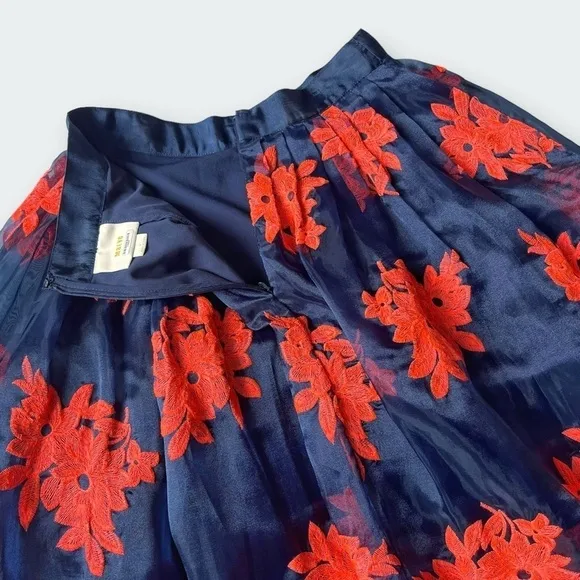 Anthro Maeve Pome Blossom Tule Skirt Full Embroidered Floral Balletcore 2