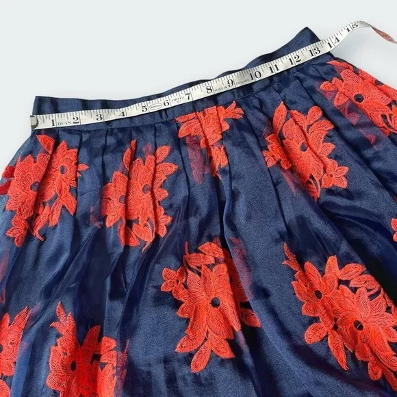 Anthro Maeve Pome Blossom Tule Skirt Full Embroidered Floral Balletcore 2