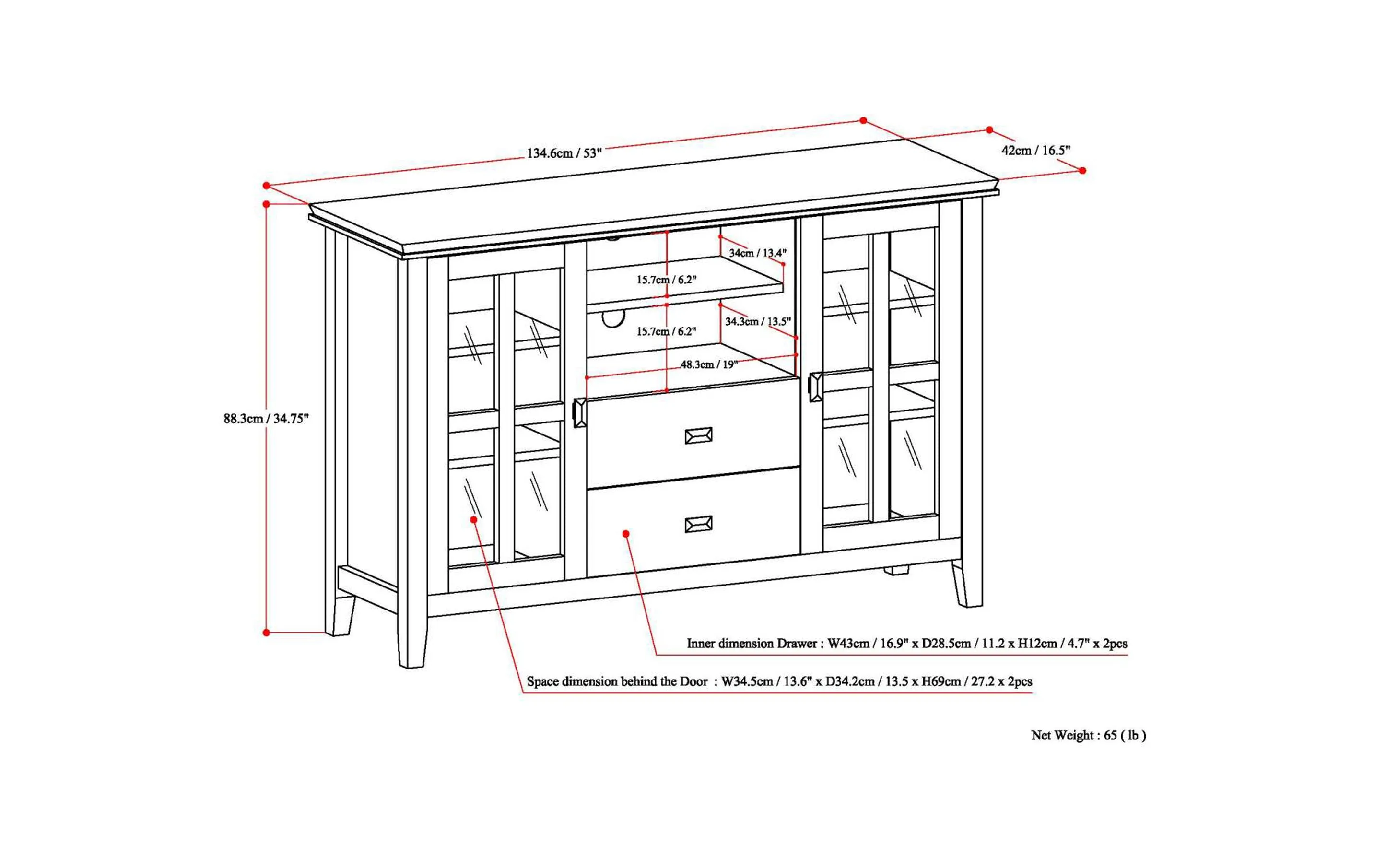 Artisan Tall TV Media Stand