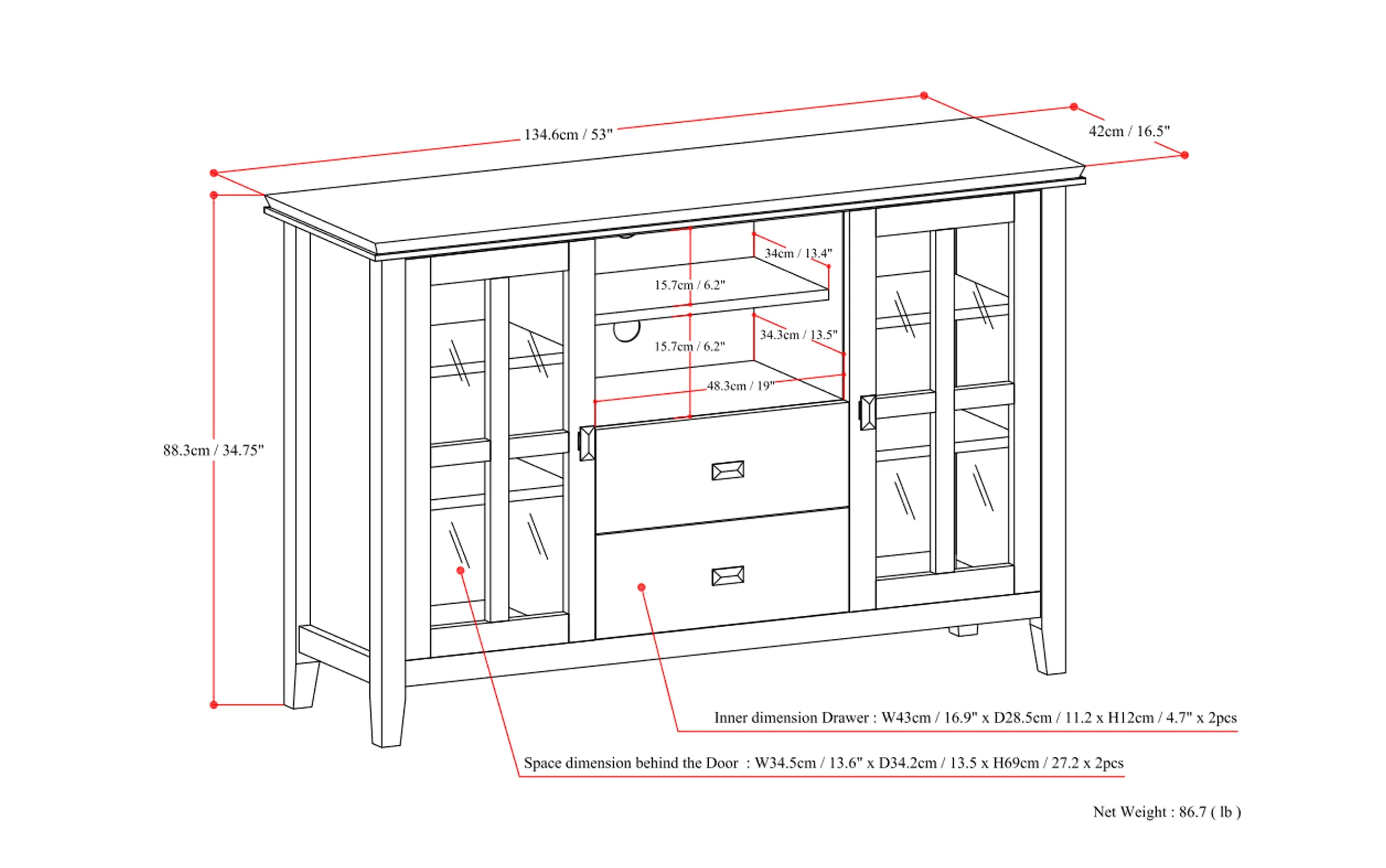Artisan Tall TV Media Stand