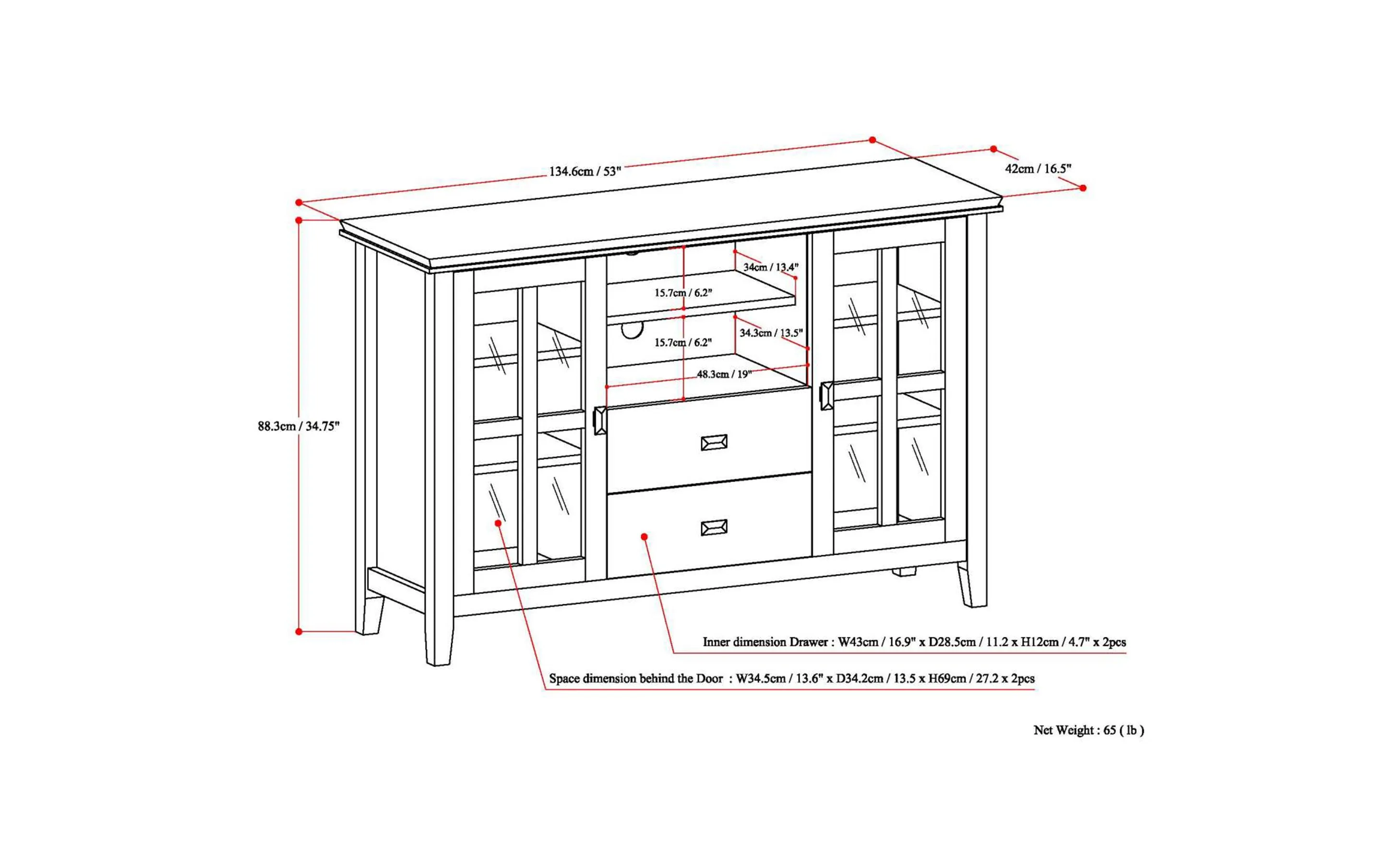 Artisan Tall TV Media Stand