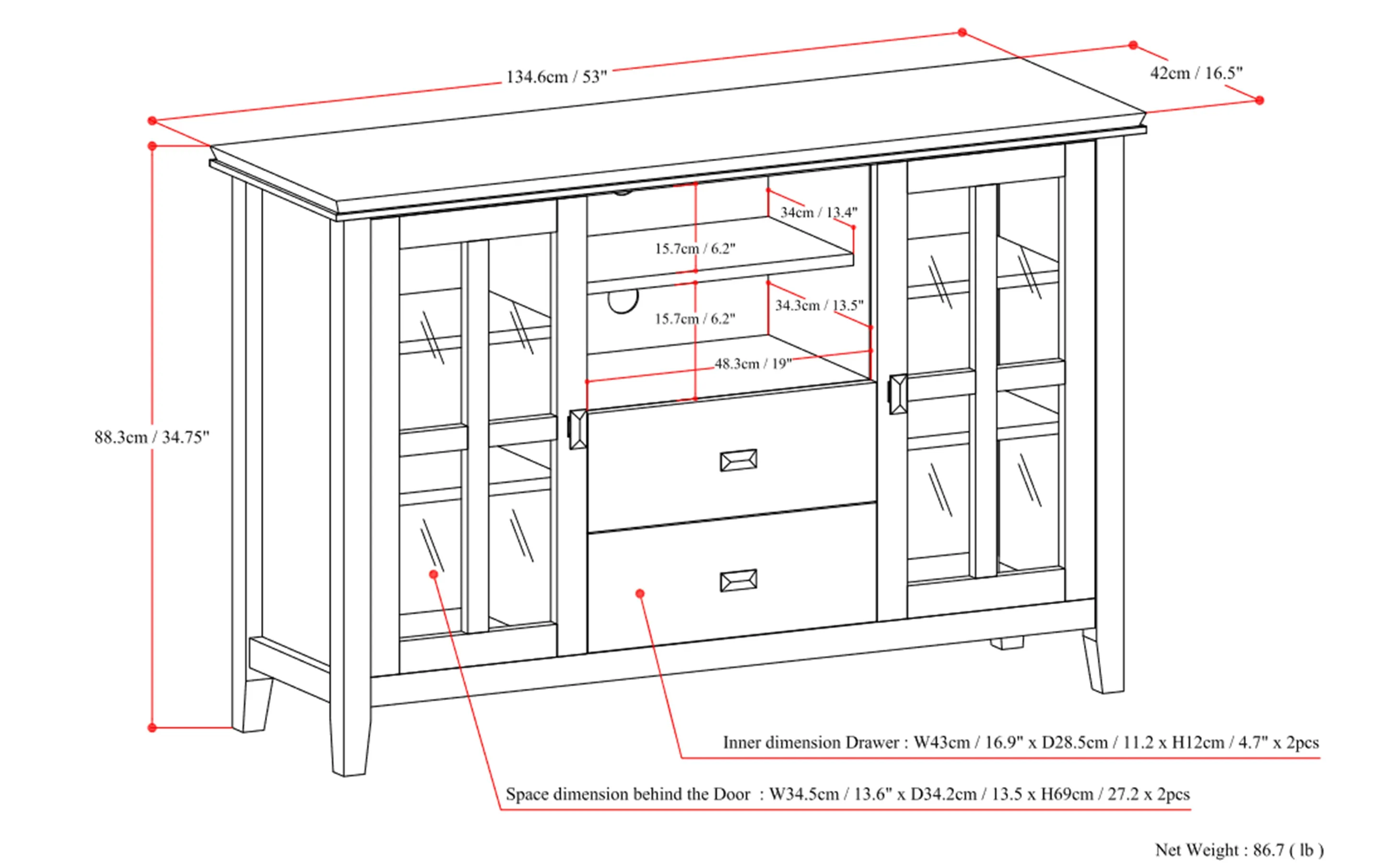 Artisan Tall TV Media Stand