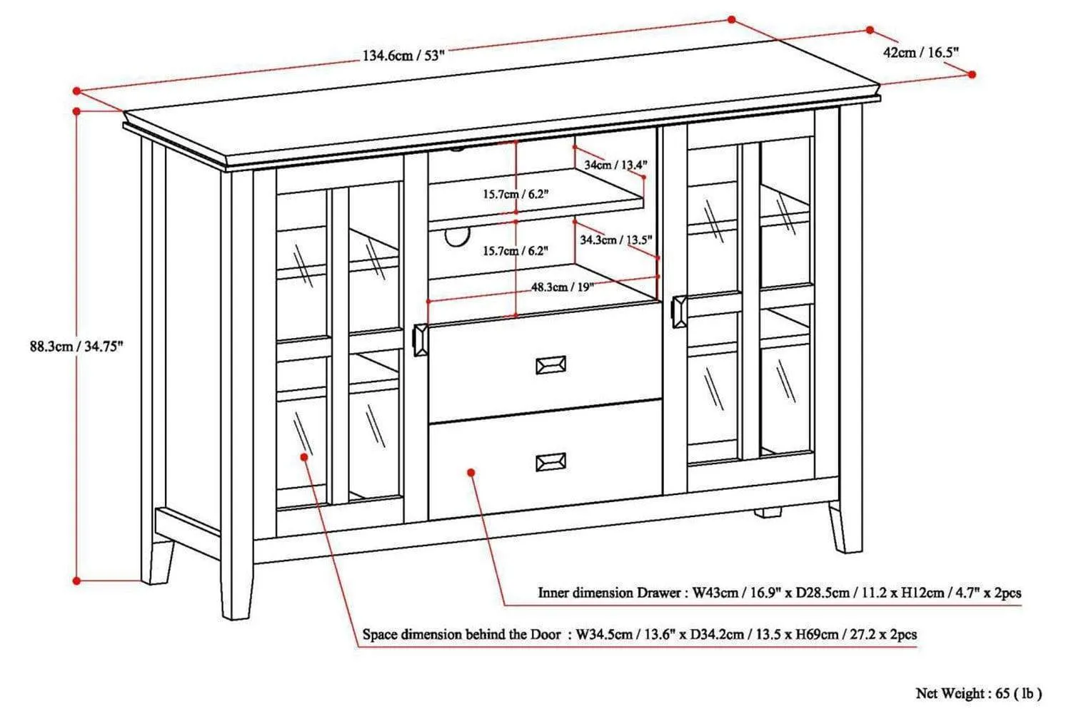 Artisan Tall TV Media Stand