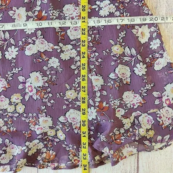 ASTR The Label floral ruffle long sleeve mini dress sz S