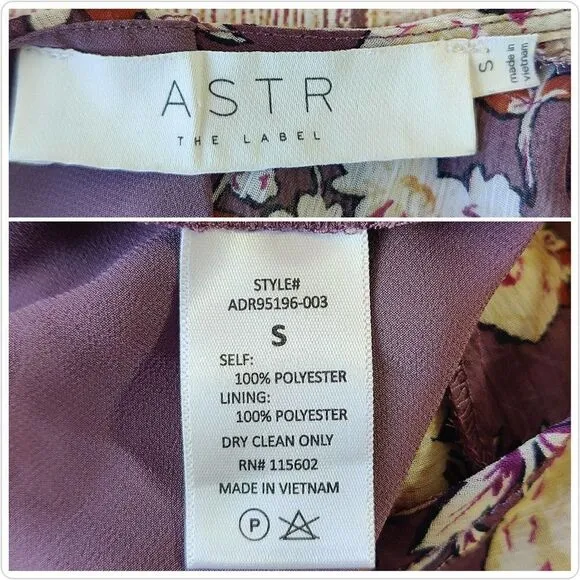 ASTR The Label floral ruffle long sleeve mini dress sz S