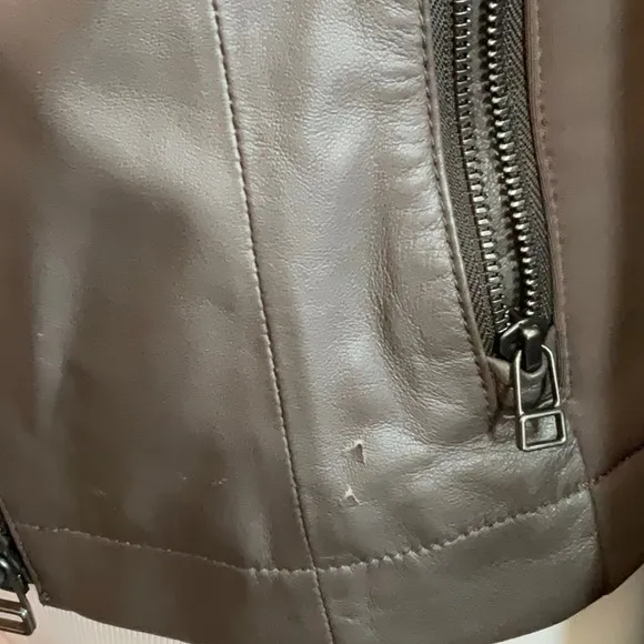 Athleta City View Leather Hooded Jacket