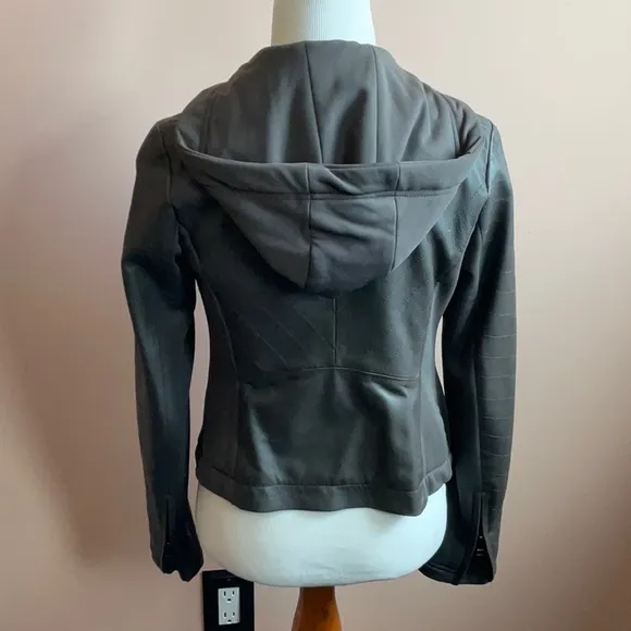 Athleta City View Leather Hooded Jacket