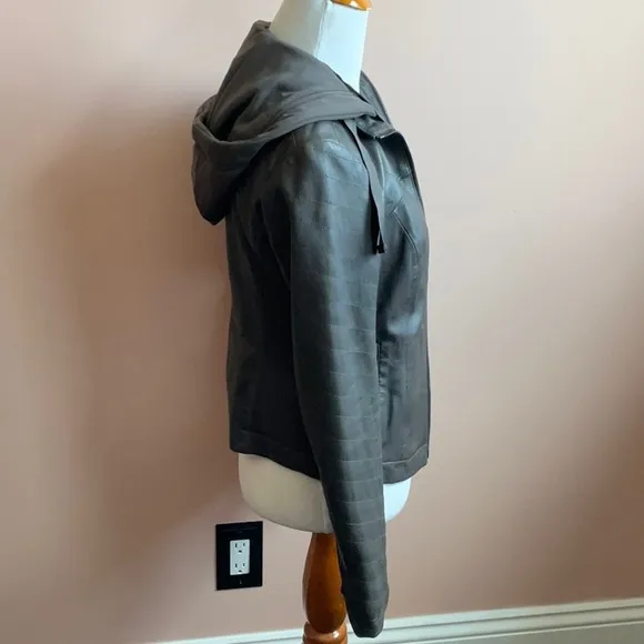 Athleta City View Leather Hooded Jacket