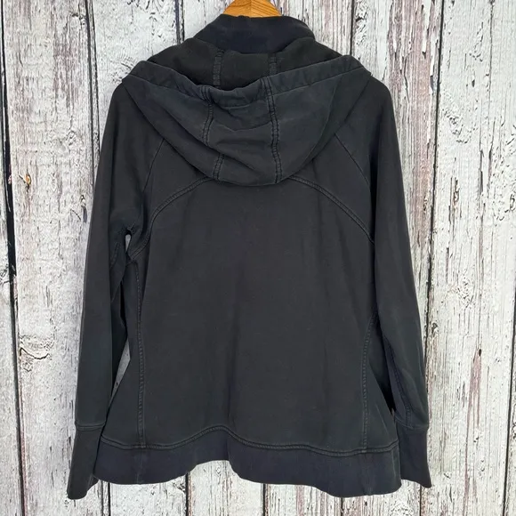ATHLETA Women’s Plus Size 2X Black Triumph Hoodie Jacket Cotton Blend Full Zip