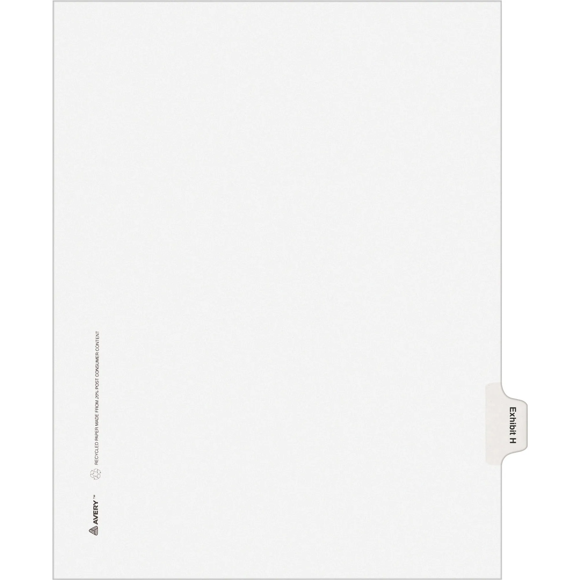 Avery® Individual Legal Dividers Allstate(R) Style, Letter Size, Side Tab EXHIBIT H (82114)