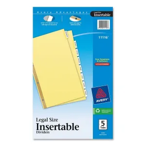 Avery® Insertable Dividers - Reinforced Gold Edge