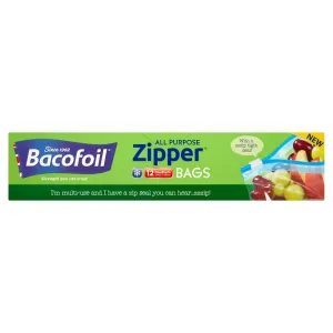 Bacofoil Zipper All Purpose Bags 12 x Medium