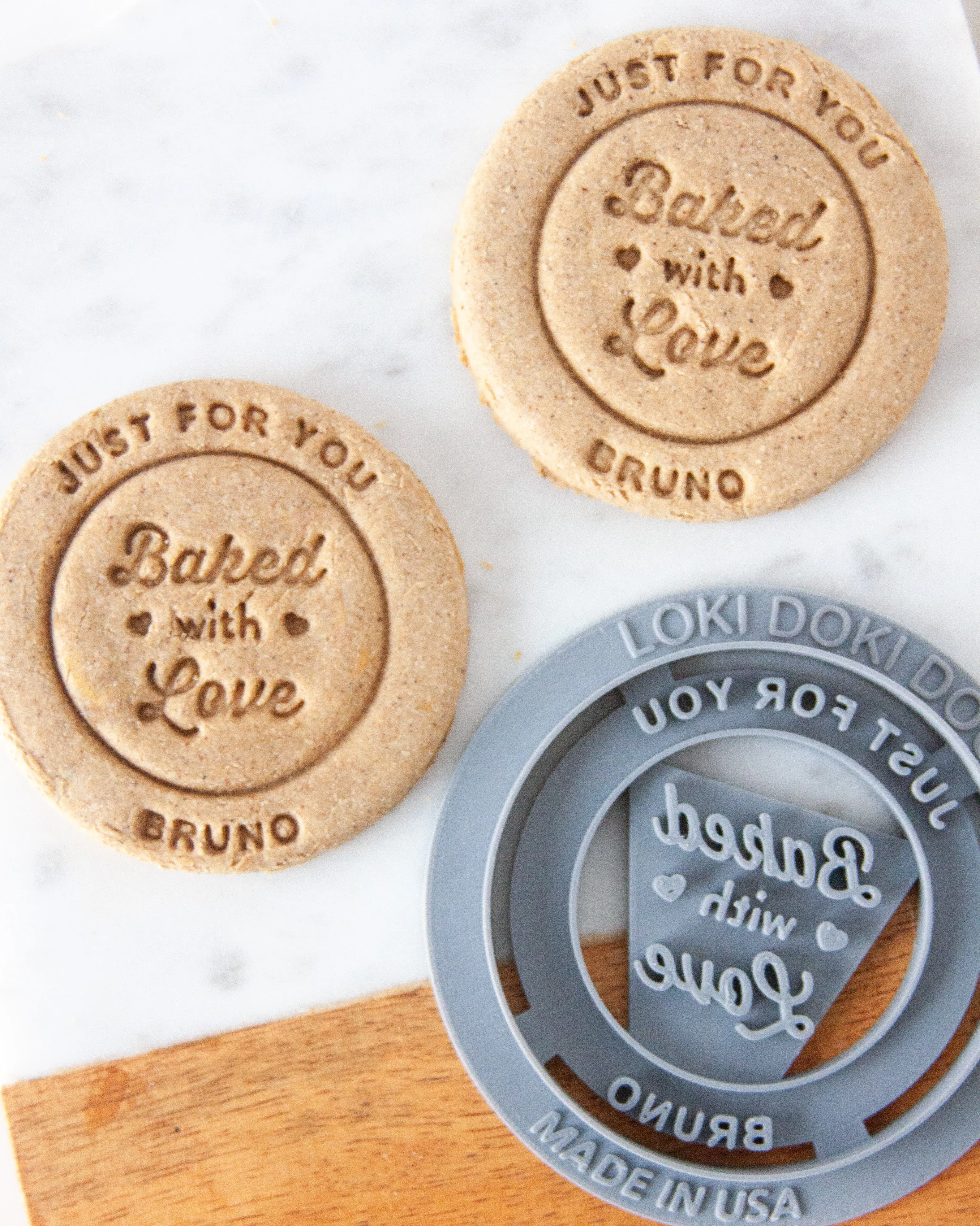 Baked with Love Cookie Cutter (Round Shape) PERSONALIZED
