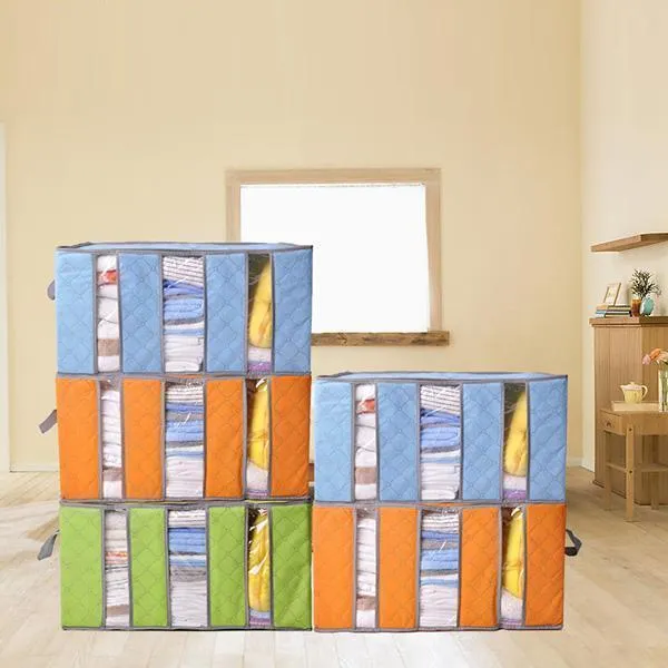 Bamboo Charcoal Storage Bag Closet Organizer Box 65L