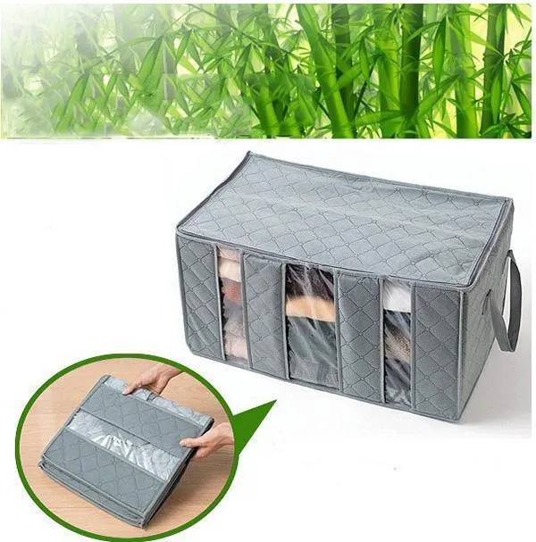 Bamboo Charcoal Storage Bag Closet Organizer Box 65L