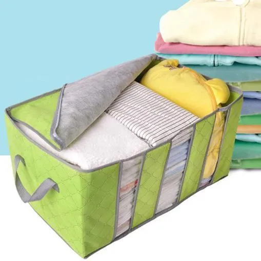 Bamboo Charcoal Storage Bag Closet Organizer Box 65L