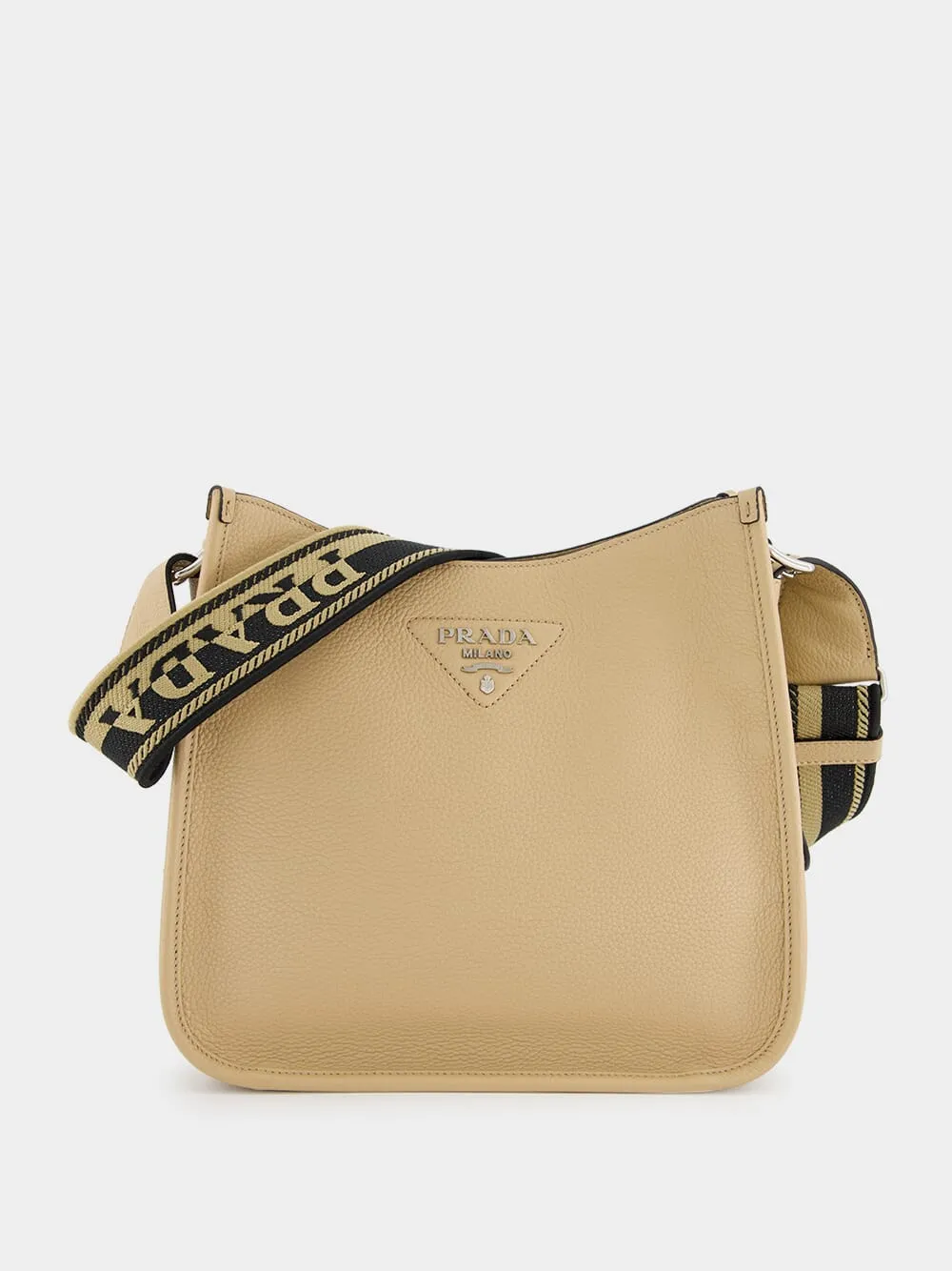 Beige Leather Hobo Bag