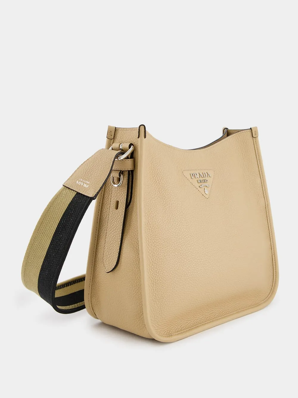 Beige Leather Hobo Bag