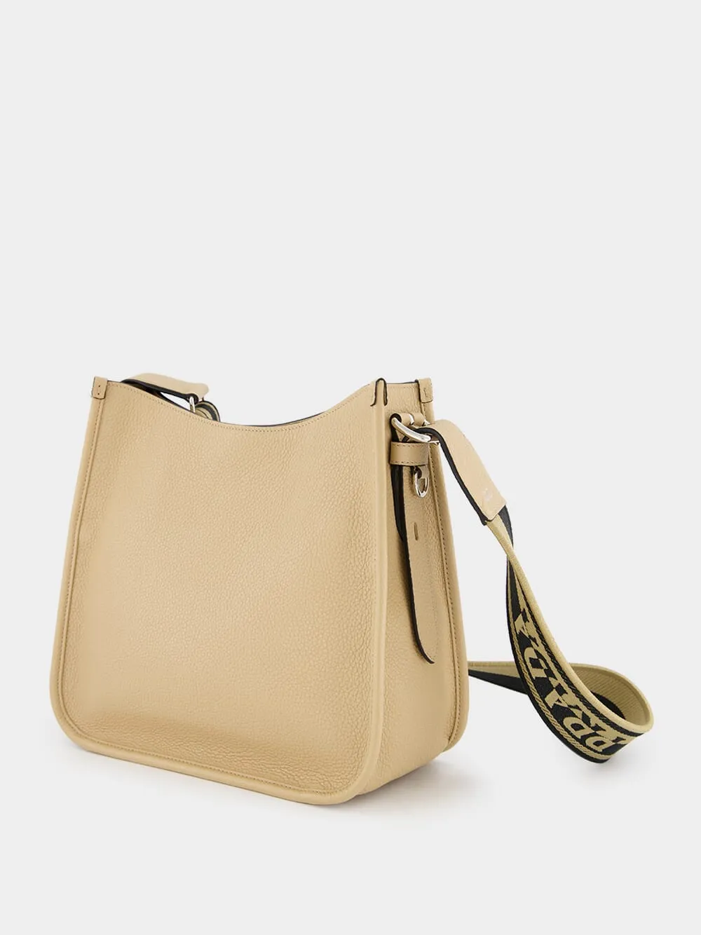 Beige Leather Hobo Bag