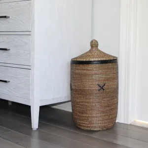 Black and Brown Hamper Storage Basket