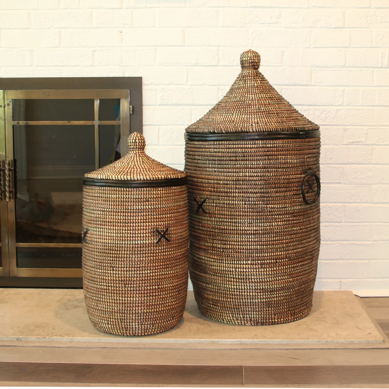 Black and Brown Hamper Storage Basket