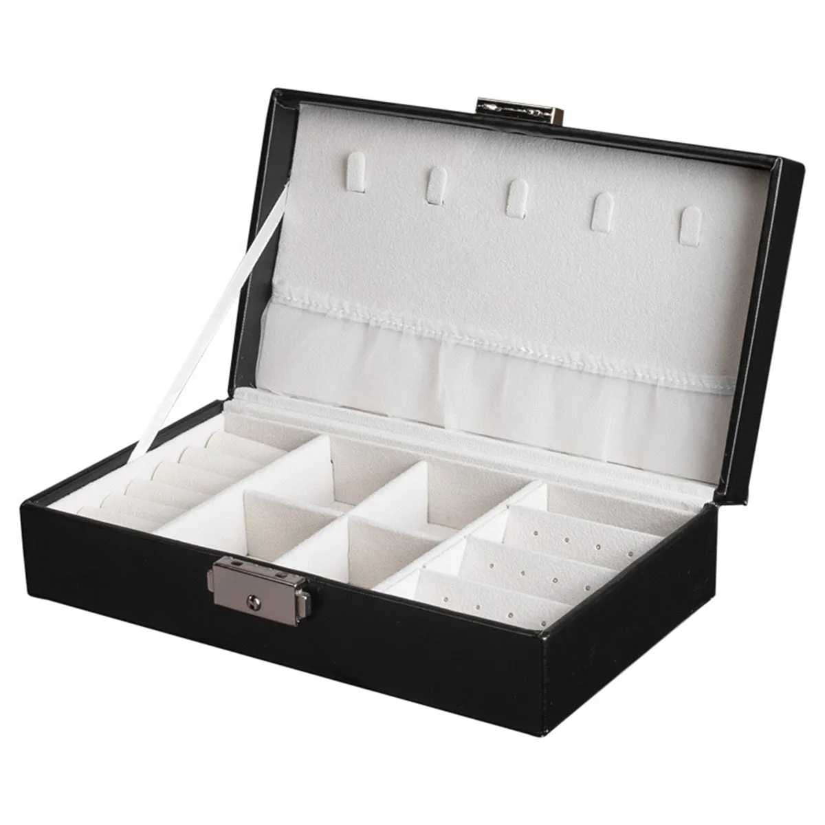 Black Clasp Polystyrene Jewelry Storage Box