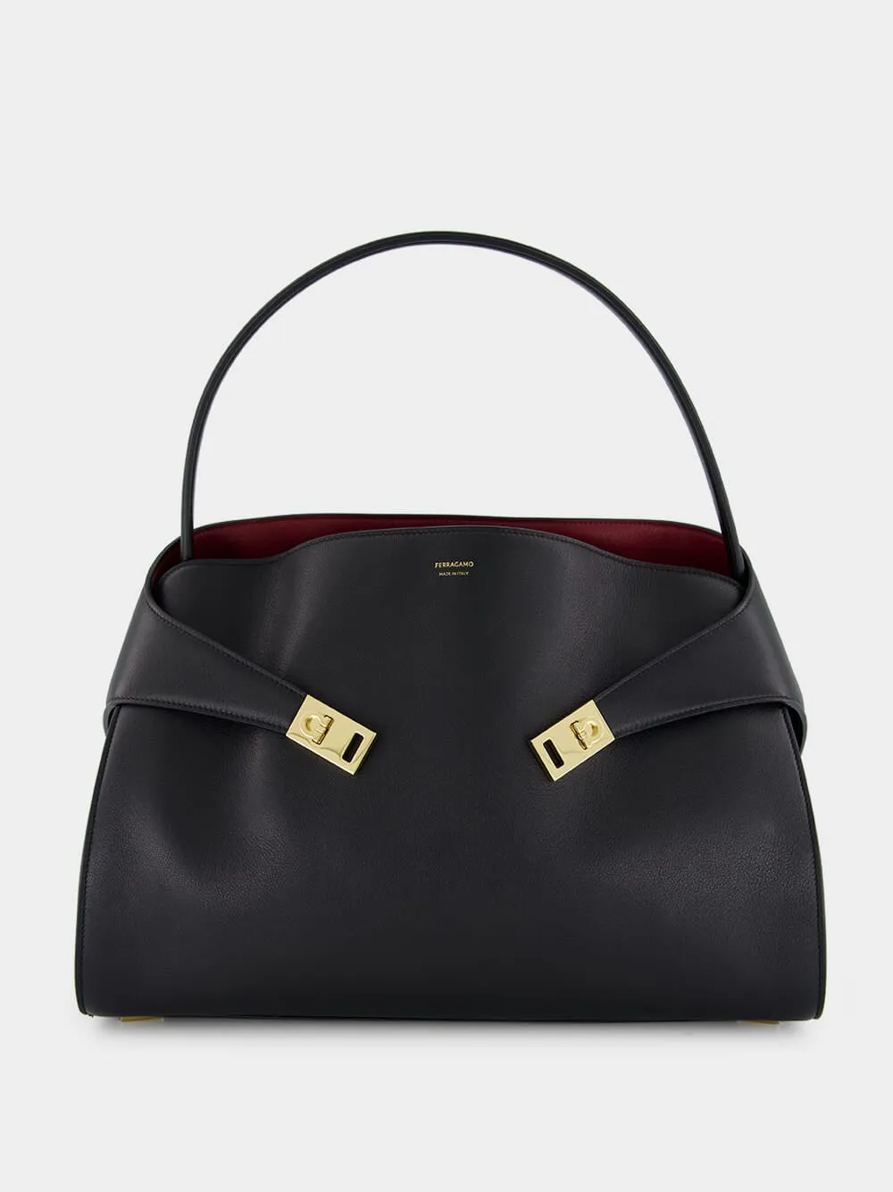 Black Hug Medium Shoulder Bag