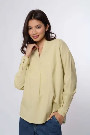 Blouse Viscose  Skipper With 3/4 Sleeves Brown