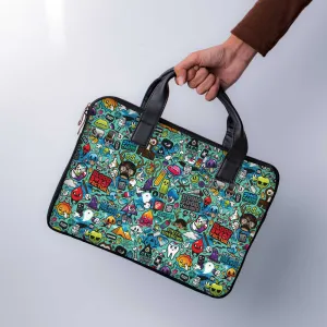 Blue Abstract Laptop Sleeve With Handle
