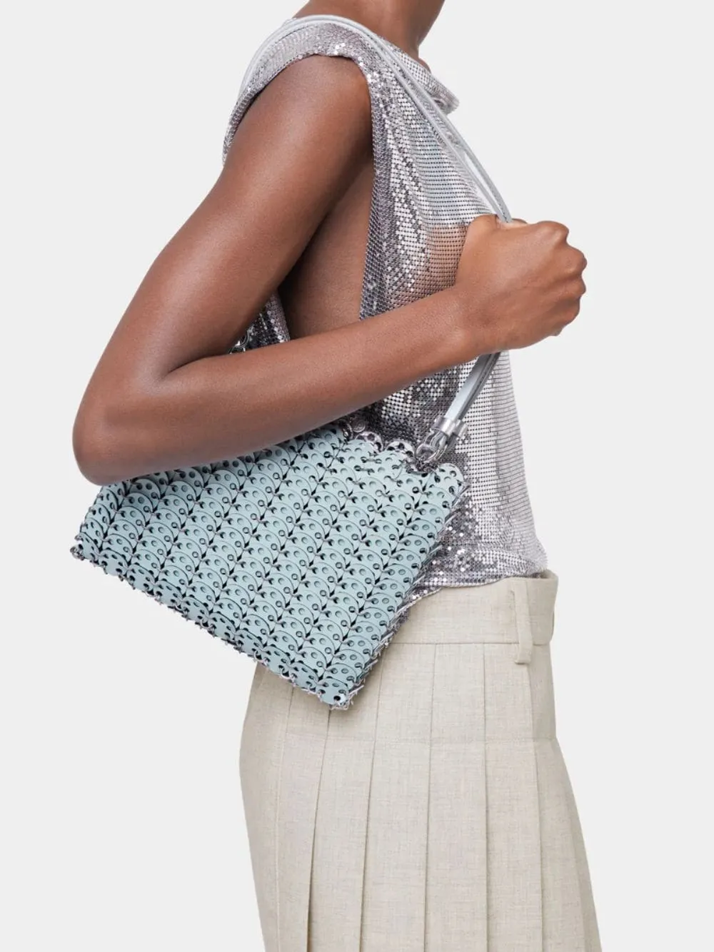 Blue and Silver 1969 Leather Flip Bag