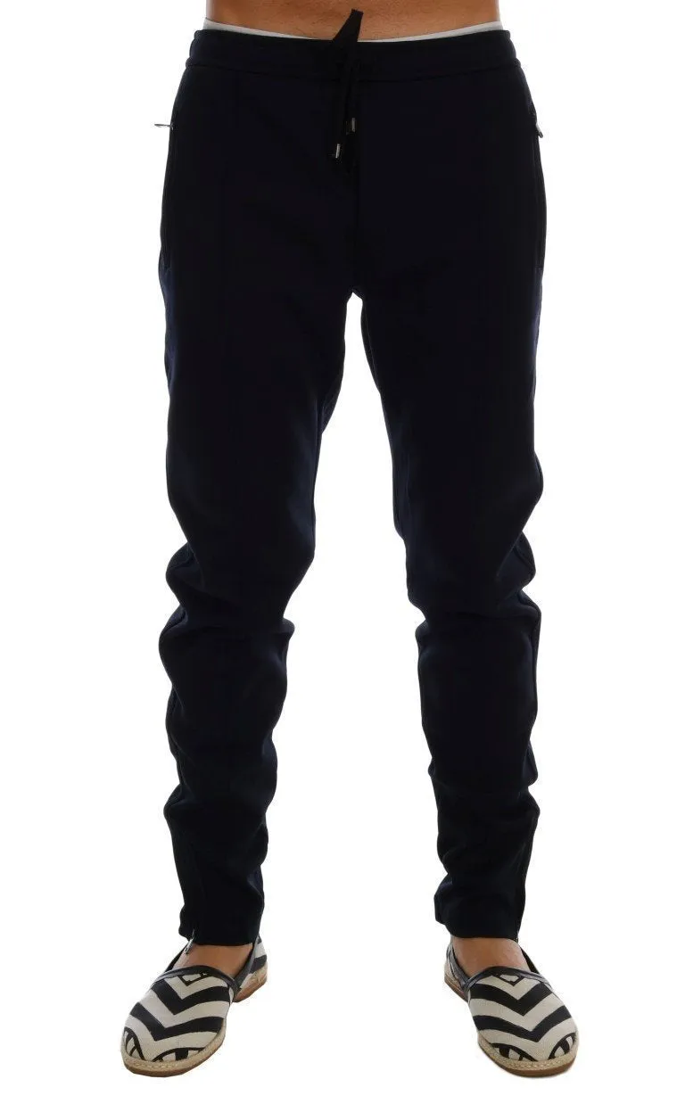 Blue Nylon Gym Sport Pants